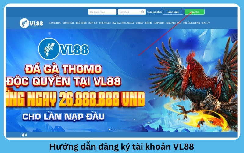 các bước đăng ký tài khoản nhà cái VL88